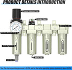3/4" NPT Heavy Duty Industrial Grade 4 Stage Air Drying System,Auto Drain,Coalescing Filter,Particulate Filter,Double Desiccant Dryer and Air Regulator For Plasma Cutter and Paint Spray