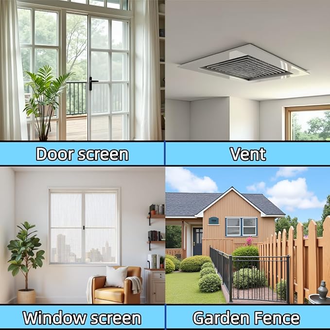 High Density Screen Pollen Proof Net Dust and Pollen Proof Screen Mesh Replacement Door and Window Mesh(61"x168")