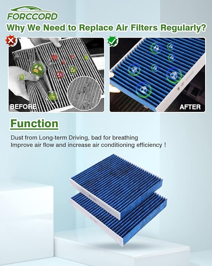 2-Pack HEPA Cabin Air Filter Fits for Mazda 6 (2008 2007 2006 2005 2004 2003) Activated Carbon Cabin Filter Replacement CF10372 GK3J-61-148 Car Accessories