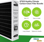 Upgraded 2 - Pack X7935 20x20x5 MERV 16 Air Filter Bundle,Carbon Clean Healthy Climate,Replacement Filter Media for HCC14-23 Lennox & Honeywell FC100A1011/FC200E1011 (2 - Pack)