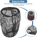 Universal Air Filter Cover, Air Filter Protective Cover Black Car Cold Air Filter Dustproof for High Air Intake Filters (S)