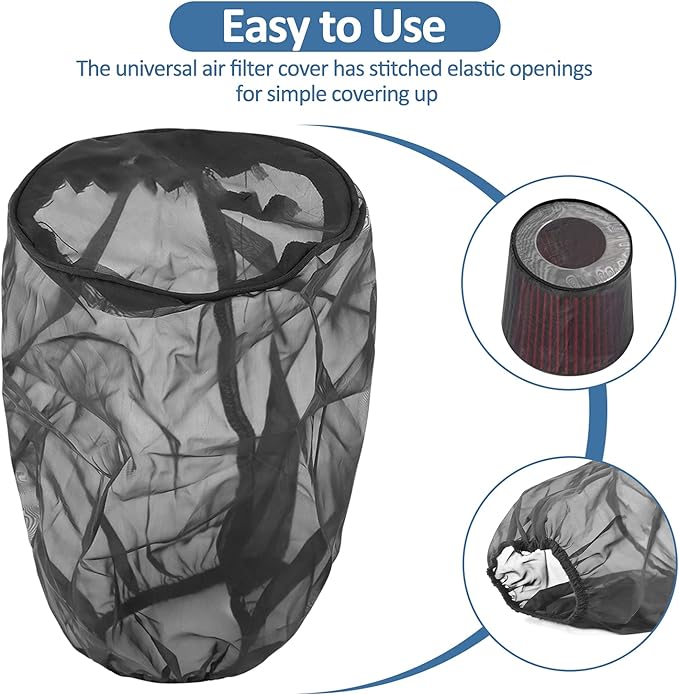 Yosoo Health Gear Universal Air Filter Cover, Black Car Cold Air Filter for High Air Intake Filters (Big)