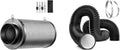VIVOSUN 4'' Air Carbon Filter Smelliness Control and 4'' 8 Feet Black Non-Insulated Flex Air Aluminum Ducting Dryer Vent Hose for HVAC Ventilation w/Two 4 Inch Stainless Steel Clamps