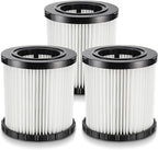 DCV581H DCV580H Vacuum Replacement Filter for DEWALT 20V MAX Wet/Dry VAC DCV580H (Cordless) DCV581H DCV5801H Portable Shop Vac Vacuum 2 Gallon Tank Capacity, Washable and Reusable Hepa Filter, 3 Pack