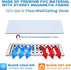 Magnetic Floor Register Vent Covers, 4 x 10 Inch Superior Hold Vent Covers for Home, Air Vent Covers for Sealing Floor, Wall, and Ceiling Registers, RV and HVAC, White