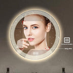 Bathroom Mirror with LED Lights, Wall Mirror with Touch Sensor, Round Mirror with Demister Pad, 3 Light Modes, for Living Room and Bathroom(A,50cm/19.7in)