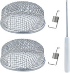 2 Pack RV Flying Insect Screen Furnace Vent Cover Bug Screens, 2.8 x 1.3 Inch Stainless Steel Mesh for Camper, Installation Tool Included