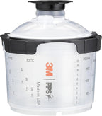 3M PPS 2.0 Spray Gun Cup, Lids and Liners Kit, 26114, Mini, 6 Ounces, 200-Micron Filter, Use for Cars, Furniture, House and More, 1 Paint Cup, 50 Disposable Lids and Liners, 32 Sealing Plugs, White