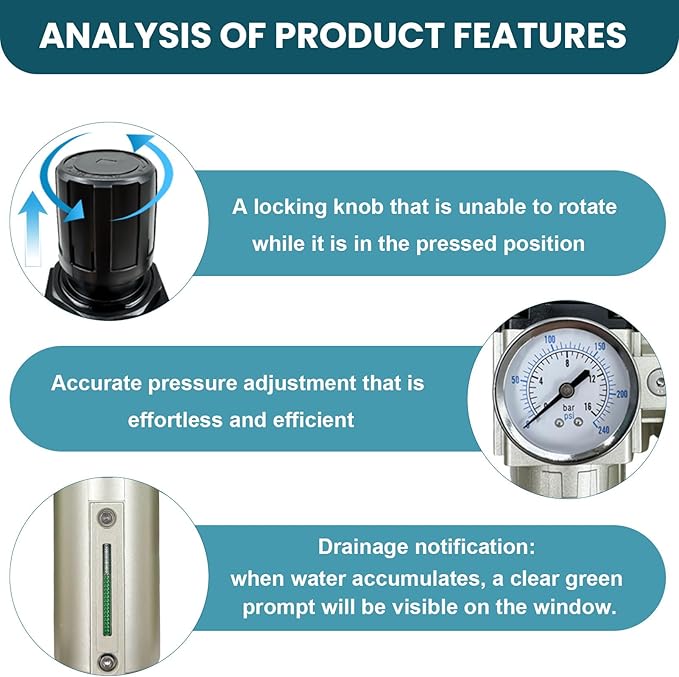 Upgraded 3/4" NPT Heavy Duty Industrial Grade 3 Stage Air Drying System, Particulate Filter, Coalescing Filter, Desiccant Dryer & Air Regulator - for Plasma Cutter, Paint Spray（Auto Drain）