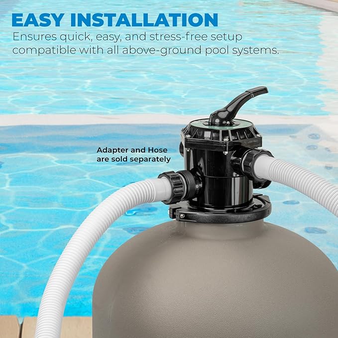 XtremepowerUS 16" Sand Filter for Above/Inground Swimming Pool Media System with Multi Port Valve up to 21,000 Gallons