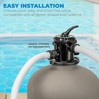 XtremepowerUS 22" Sand Filter Swimming Pool Sand Filter for Inground/Above Ground Filter Media System Top-Mount Up to 37,200 Gallons with Stand