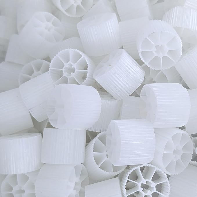 Moving Bed Bio Filter Media - 20mm, White, for Koi Ponds, Aquariums, Aquaculture, Aquaponics (1 Gallon)
