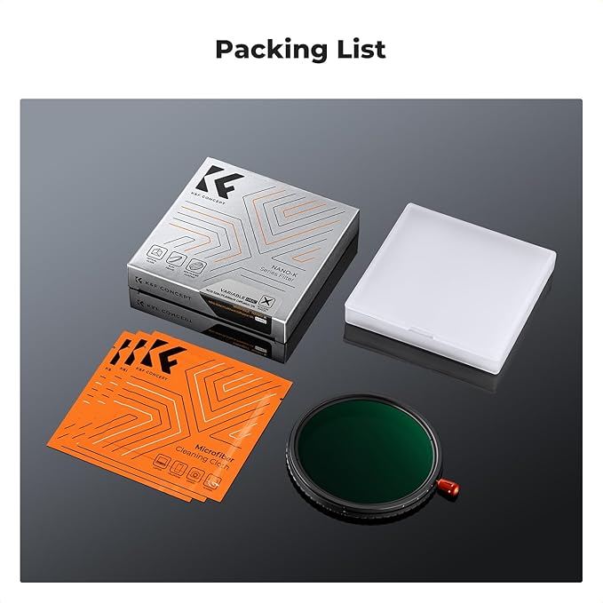 K&F CONCEPT 58mm Black Diffusion Mist Effect 1/4 & Variable ND2-32(1-5 Stops) & Circular Polarizing Filter CPL-in 1 Lens Filter with 18 Multi-Coatings for Camera Lenses (K-Series)