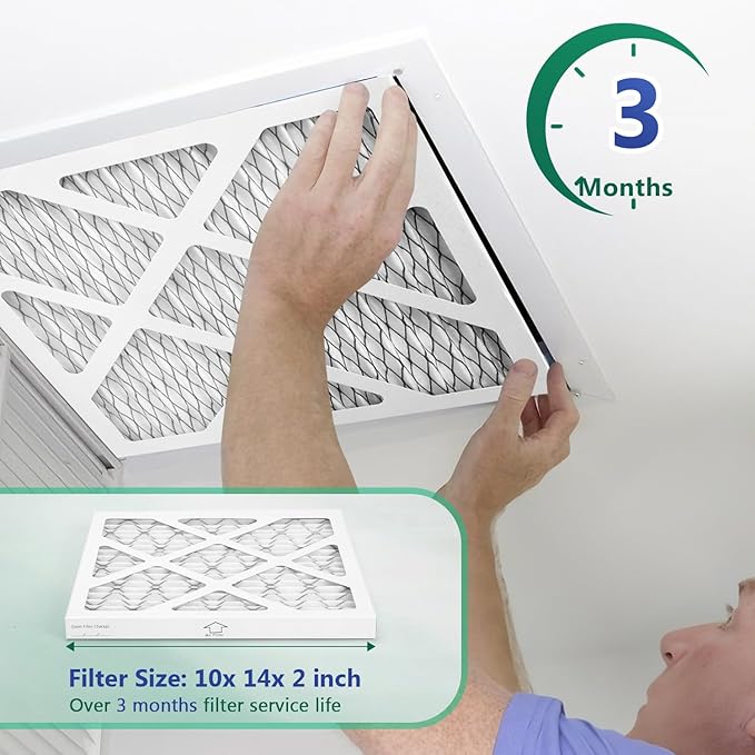 6 Pack Updated 10x14x2 Air Filter, pertain Merv 11 HVAC Pleated A/C Furnace Filters (Actual Size: 9.5x13.5x1.75)