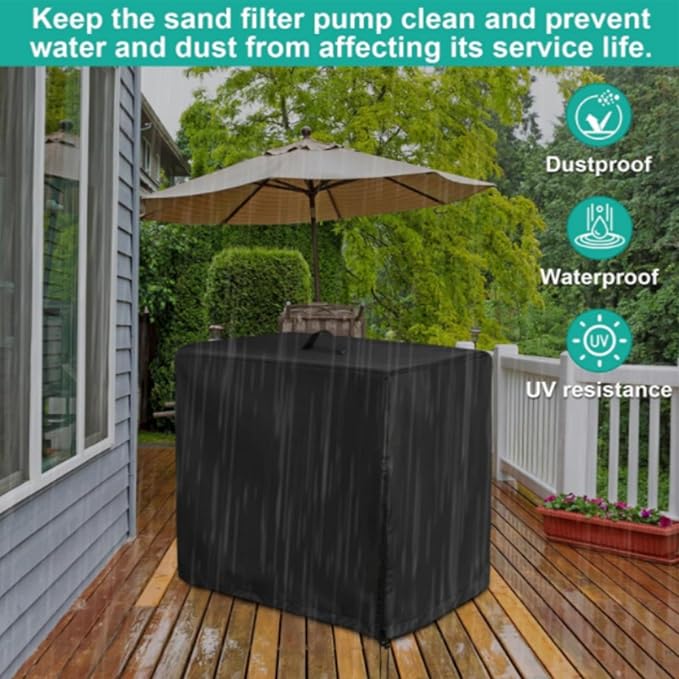 Pump Cover - Anti-Uv Ground Shelter | Outdoor Pool Filterr Box Enclosure, Sands Filters Protection Enclosure, Oxford Fabric Pools Filter Cover for Sand Filtter, Protects Fro