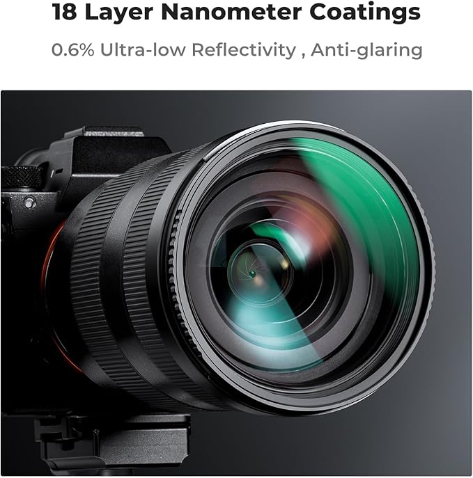 K&F CONCEPT 46mm MC UV Lens Protection Filter with Lens Cap Cleaning Cloth Optical Glass Ultra Slim 18 Multi-Layer Coatings Camera Lens UV Filter (K-Series)