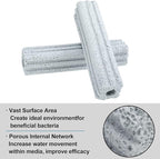 RealPlus Ceramic Bio Filter Media for Aquarium Sump Canister Pond Fish Tank, Vast Surface Area (6.2" Length / 24pcs)