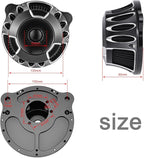 Motorcycle Air Filter Intake System Kit CNC Air Cleaner Fit for Harley Dyna 2000-2017, Softail 2000-2015, Touring 2000-2007(B-Black)