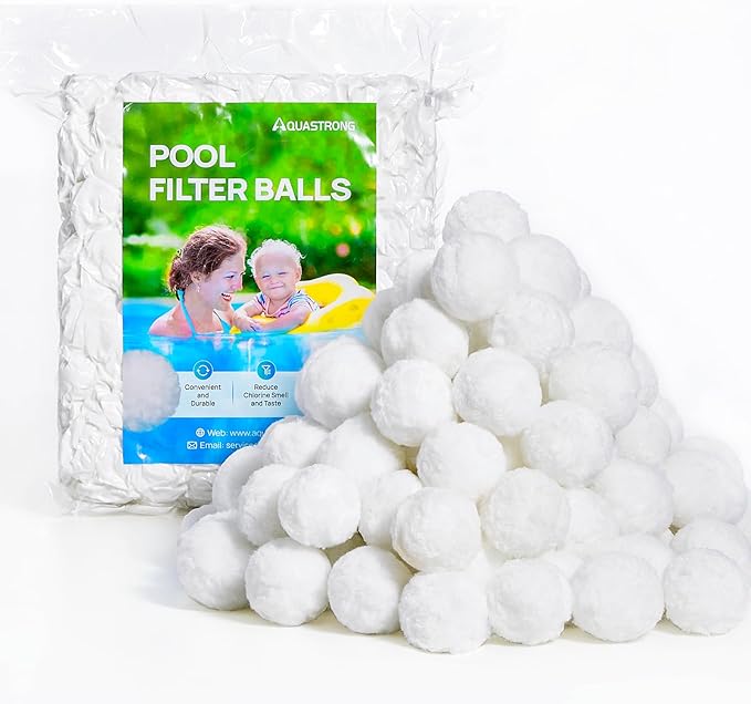 AQUASTRONG Pool Filter Balls for Sand Filters, 3.1 lbs Reusable Pool Sand Filter Balls (Replaces 100 lbs of Sand), Efficient Water Filtration Pool Filter Balls for Swimming Pools, Filter Pumps