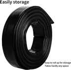 1-1/4" x 100 FT Pool Backwash Hose, Black Heavy Duty Reinforced PVC Lay Flat Water Discharge Hose