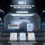 FumeClear FC-2002 Fume Extractor, 260 to 300m³/h Strong Suction, Low-Noise with 12 Filters Laser Fume Extractor for S1, D1 Pro 10W to 20W Laser Engraver Soldering Smoke Extractor