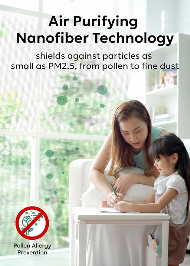 Clean Air Window Screen - Filters Pollen, Allergens, Dust, and Ash - Cleaner, Healthier Air - Easy to Cut - Ideal for Patio, Porch, and Window Screen Replacement - (37" x 10')