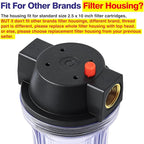 Geekpure 10-Inch Whole House Slim Water Filter Housing with Pressure Relief Valve - 3/4" NPT Brass Port-Fit for 2.5" x 10" Filters-Clear Pack of 3