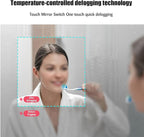 JSLJDM 800 mm Illuminated Backlit LED Bathroom Mirror, Wall Mounted Multifunction Bathroom Vanity Mirror with Lights and Demister Pad, Energy-Saving Illuminated Smart Mirror