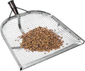 Leaking Soil Shovel Filter Stainless Steel Sieve 4mm/6mm/8mm/12mm Mesh Sifting Shovel for Sifting Corn Kernels Gardening Farm Chicken Coop and Goat Stall Multipurpose Dustpan (Sliver-8MM)