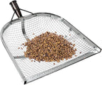 Leaking Soil Shovel Filter Stainless Steel Sieve 4mm/6mm/8mm/12mm Mesh Sifting Shovel for Sifting Corn Kernels Gardening Farm Chicken Coop and Goat Stall Multipurpose Dustpan (Sliver-12MM)