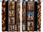 2 Panel Kitchen Cafe Curtains, Desert Camels Sunlight Filtering Nature Air Through, Home Decor Window Covering Tier Curtains for Living Room 104W x 72L inch Brown Wildlife Farmhouse Animals Rustic