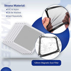 Dust Filter PC 120mm for Computer Cooler/PSU/Routers Nylon 80 Mesh, Magnetic Frame PC Fan Dust Mesh PC Cooler Filter Dustproof Computer Fan Grills (Nylon, 120 * 120mm, 5pcs, White)