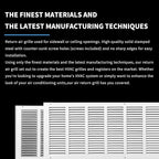 32x12 Return Air Grille(Duct Opening Size),Air Return Vent Cover,Flat Vent Cover,Rejillas De Aire Acondicionado Para Casa,Return Air Grilles,Outer Dimensions:33.75"Wx13.75"H(32"W x 12"H, Duct Opening)