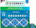 Filterbuy 22x22x1 Air Filter MERV 13 Optimal Smoke & Allergy Defense (2-Pack), Electrostatic Pleated HVAC AC Furnace Filters Replacement, Made in USA (Actual Size: 21.50 x 21.50 x 0.75)