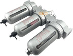 3/8" NPT MID FLOW 3 Stages Filter Coalescing Desiccant Dryer System For Compressed Air Lines, Poly Bowls, Great For Paint Spray And Plasma Cutter (MANUAL DRAIN)