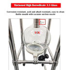 Glass Vacuum Filter Lab Vacuum Filtration Extraction Apparatus with 10L Brinell Funnel/10L Glass Flask Negative Pressure Stainless Steel Vacuum Filter Kit for Liquid Extraction
