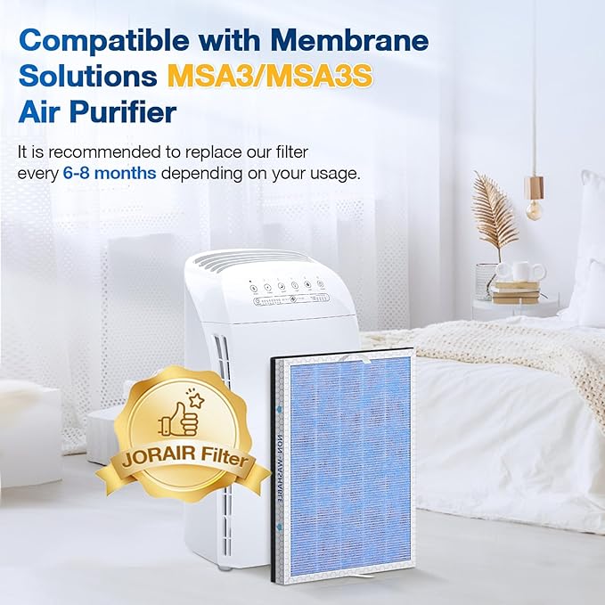 4 PACK MSA3/MSA3S HEPA Replacement Filter Compatible with Membrane Solutions MSA3 and MSA3S Device, 3-Stage HEPA Filter, 4 Pack