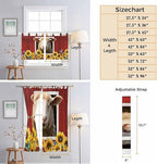 Sheep Sunflower Living Room Curtains 84 Inch Length, Window Curtains Tab Top, Country Red Farm Barn Spring Flowers Light Filtering Window Treatments Drapes 52"x84" 2 Panel