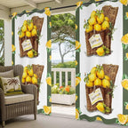 Lemon Outdoor Curtains for Patio Lemons in Baskets Summer Tropical Plants Green Waterproof Outside Curtains with Grommet Top Weatherproof Curtain for Cabana Pergola Gazebo, 2 Pack, 54" W x 84" L