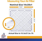 Filter King 14x28x1 Air Filter | 6-PACK | MERV 13 | HVAC Pleated AC Furnace Filters | MADE IN USA | Actual Size: 13.5 x 27.5 x .75"