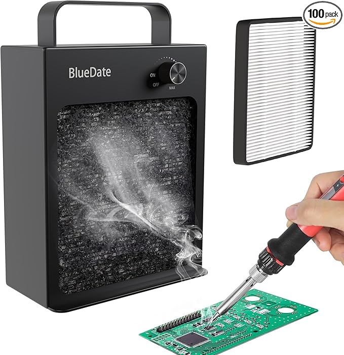 HEPA Solder Fume Extractor Fan Solder Smoke Absorber DIY Work Fan for Soldering Station, Hand Engraving, Jewelry Soldering Use with HEPA Filter