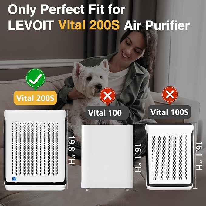 Vital 200S-P Toxin Absorber Replacement Filter for LEVOIT Vital 200S Vital 200S-P Air Purifier,V-ital-200S-RF-TX(LRF-V201-GUS), Green, 2 Pack