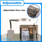 Hang on Back Fish Tank Filter for 3-5 Gallon Aquariums with Surface Skimmer, HOB Filter (A-1) for Efficient and Silent Operation, 53GPH(200L/H), 3W, 1 Pre-Filter Sponge, 1 Filter Pad