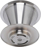 Pour Over Coffee Dripper, Reusable Metal Filter, Portable Cone Filter for Trips, Traveling, Camping, with Ultra Fine Mesh for Precise Extraction, Compatibility with Most Cups,
