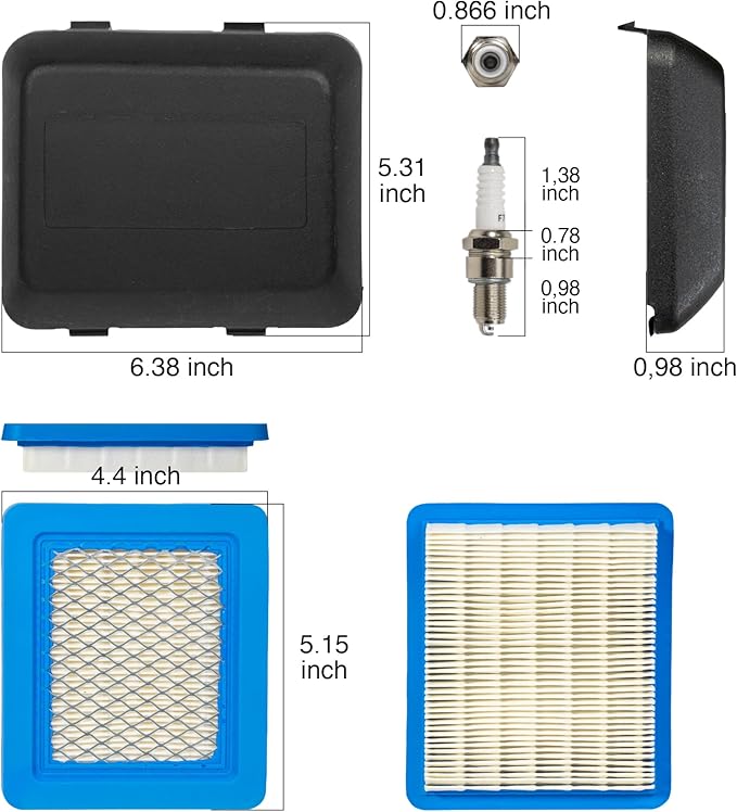 Compatible with Honda Lawn Mower Air Filter GCV160 GVC 190 Air Filter 17211-ZL8-023 17231-Z0L-050 Fit For Honda Mower GCV160 170 Cover For Fuel Pressure Parts Filters Push (Pack 3)