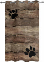 Wood Grain Outdoor Curtains for Patio Claws Animals Wooden Brown Vintage Waterproof Outside Curtains with Grommet Top Weatherproof Curtain for Cabana Pergola Gazebo, 1 Panel, 54" W x 84" L
