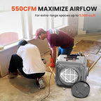 Abestorm Air Scrubber, Negative Air Machine with 3-Stage Filtration &16 Inch Air Inlet for Home, Industrial and Commercial Air Purifier, MEVR-10 & HEPA/Activated Carbon Filters, 550 CFM, Gray