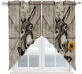 Funny Farm Animals Swag Valances for Windows, Vintage Barn Brown Sunflowers Rod Pocket Kitchen Curtains Valance, Kitchen Window Curtains Swag for Cafe Bathroom Living Room, 2 Panels, 36x45 inch