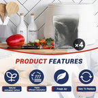 4-Pack (2 Pounds) Odor Absorbing Filter Refills for Lomi Kitchen Composter, Replacement Activated Charcoal Filters, Compatible with Lomi Electric Countertop Compost Bin Charcoal Refill