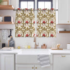 2 Panel Kitchen Cafe Curtains, Camels Palm Trees Sunlight Filtering Nature Air Through, Window Decor Tier Curtains for Living Room 104W x 52L inch Desert Date Coconut Trees Leaves Cords Beige
